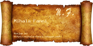 Mihala Fanni névjegykártya